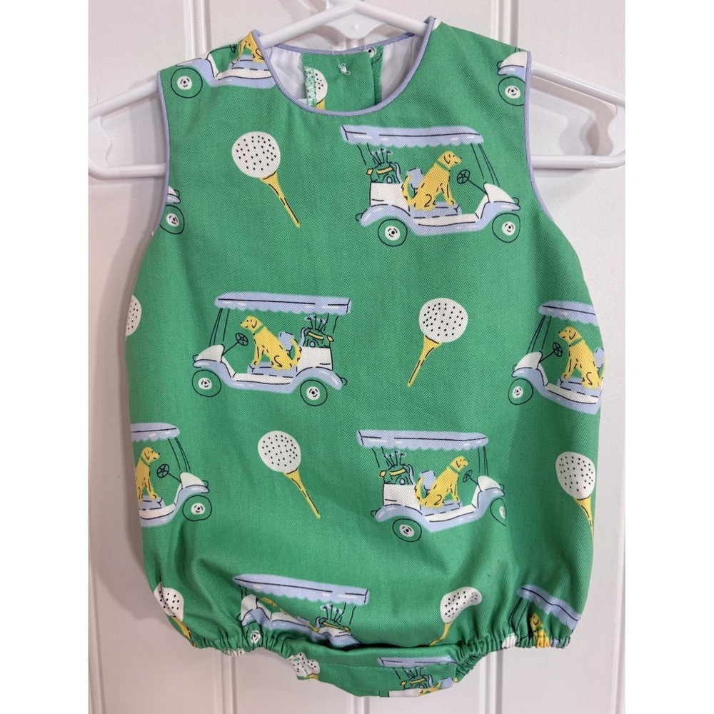 Little English Round Neck Bubble Blue Paws on Par Boys Infant Size 3 Months